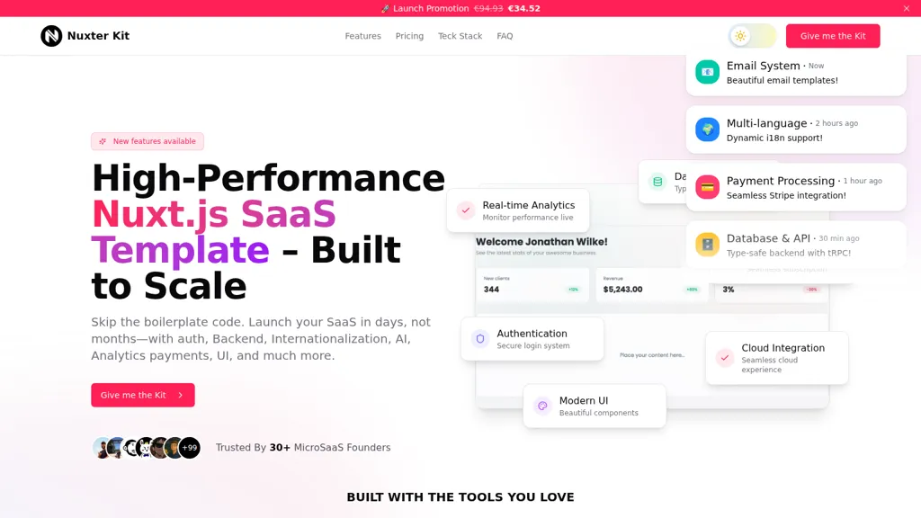 NuxtSaaS AI tool screenshot