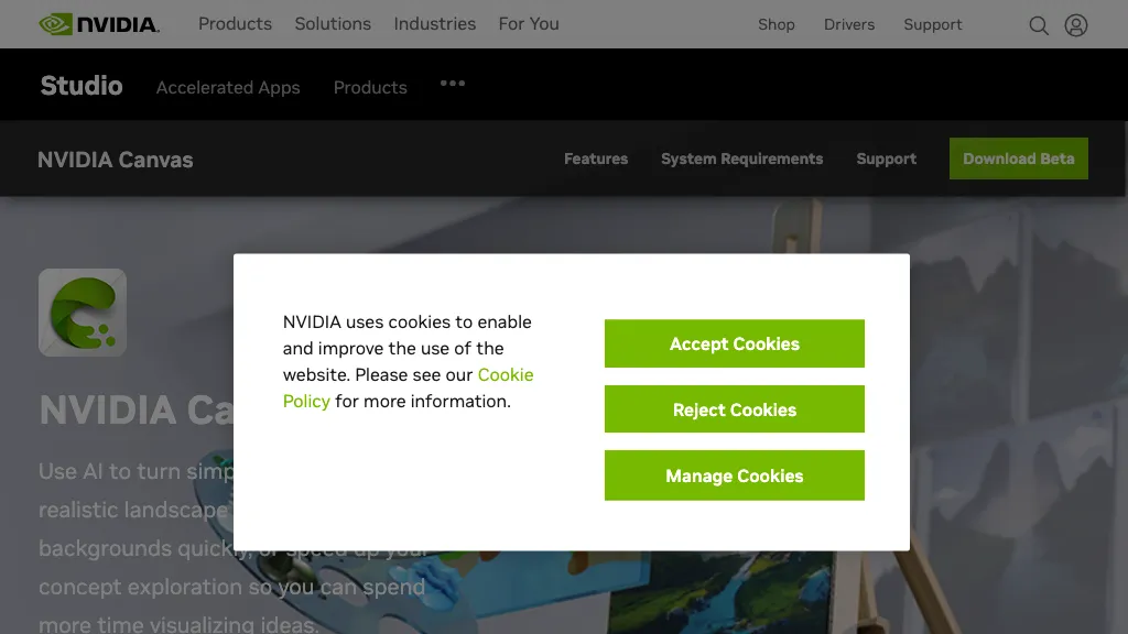 NVIDIA Canvas website