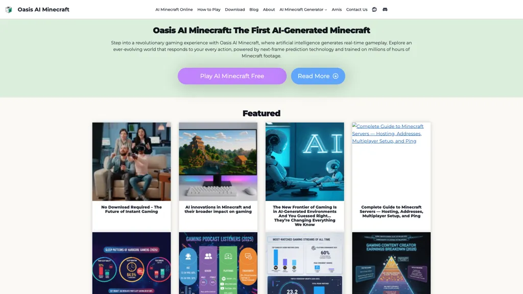 Oasis AI Minecraft AI tool screenshot