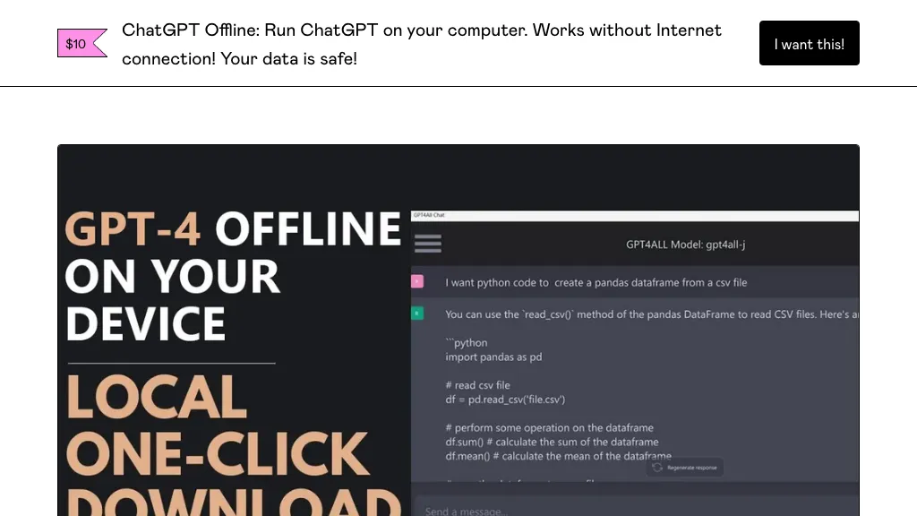 Offline ChatGPT website