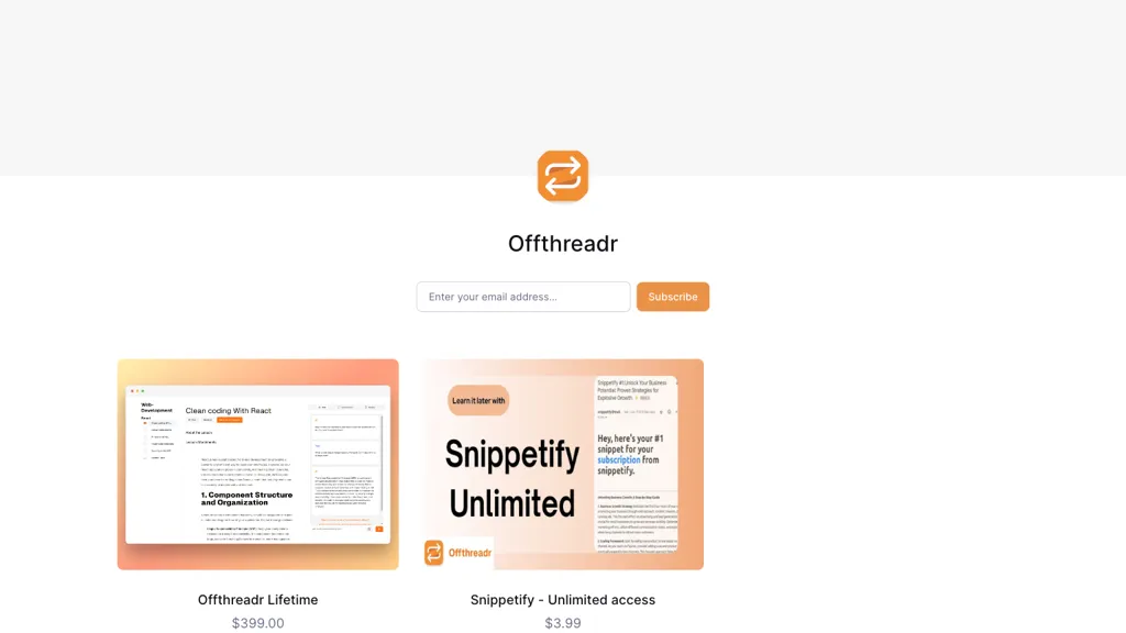 Offthreadr ai AI tool screenshot