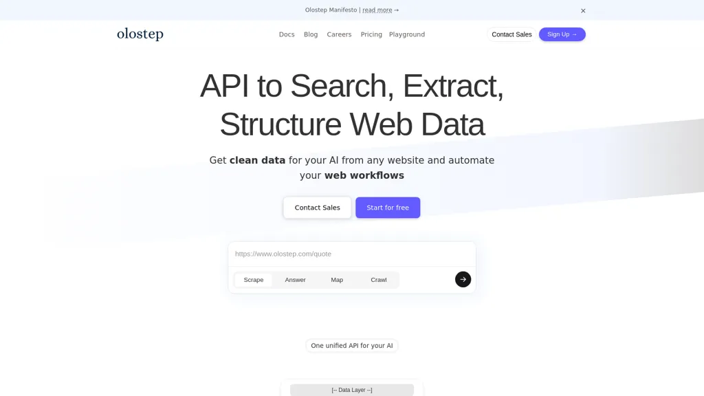Olostep AI tool screenshot