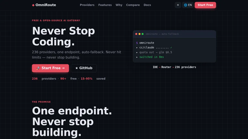 OmniRoute AI tool screenshot
