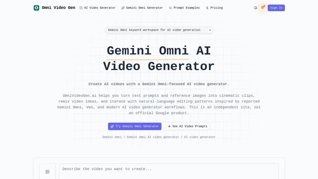 omnivideogen.ai AI tool screenshot