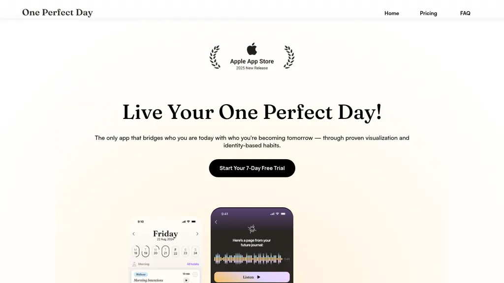 One Perfect Day AI tool screenshot