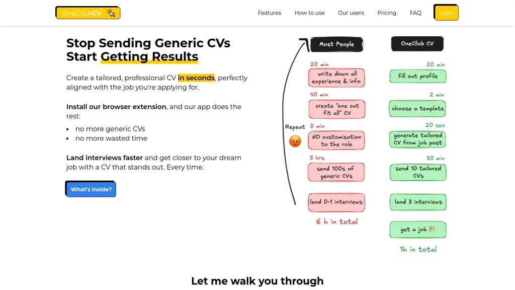 OneClickCV website
