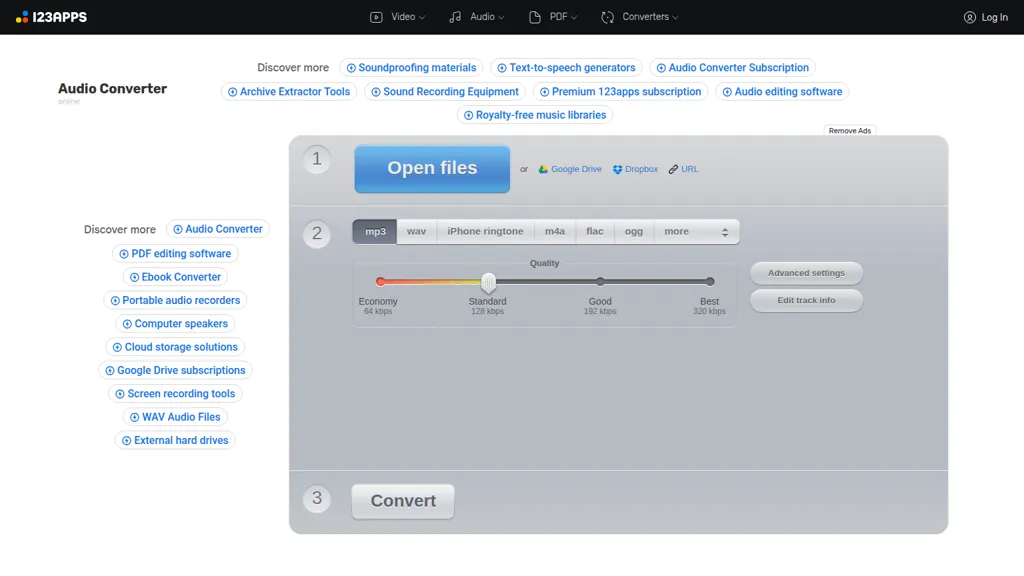 Online Audio Converter AI tool screenshot