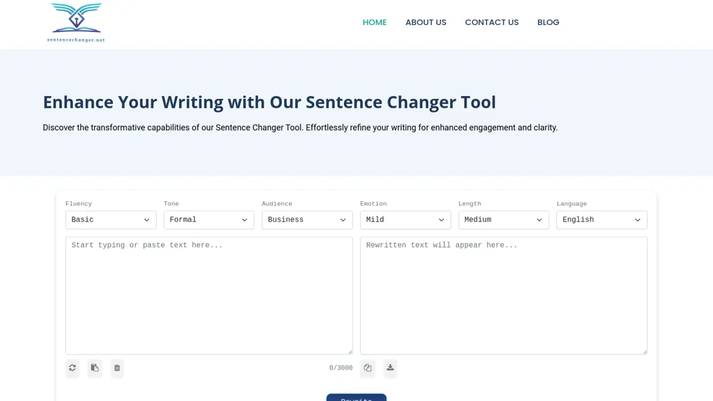 Online Sentence Changer and Rewriter website