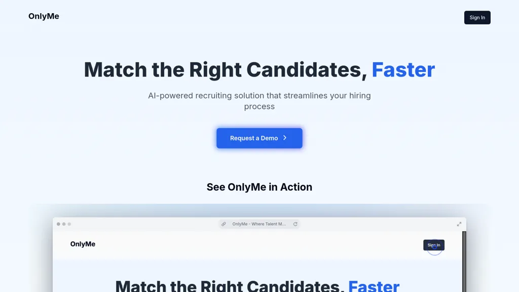 OnlyMe.AI website