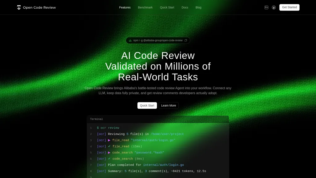 Open-codereview AI AI tool screenshot