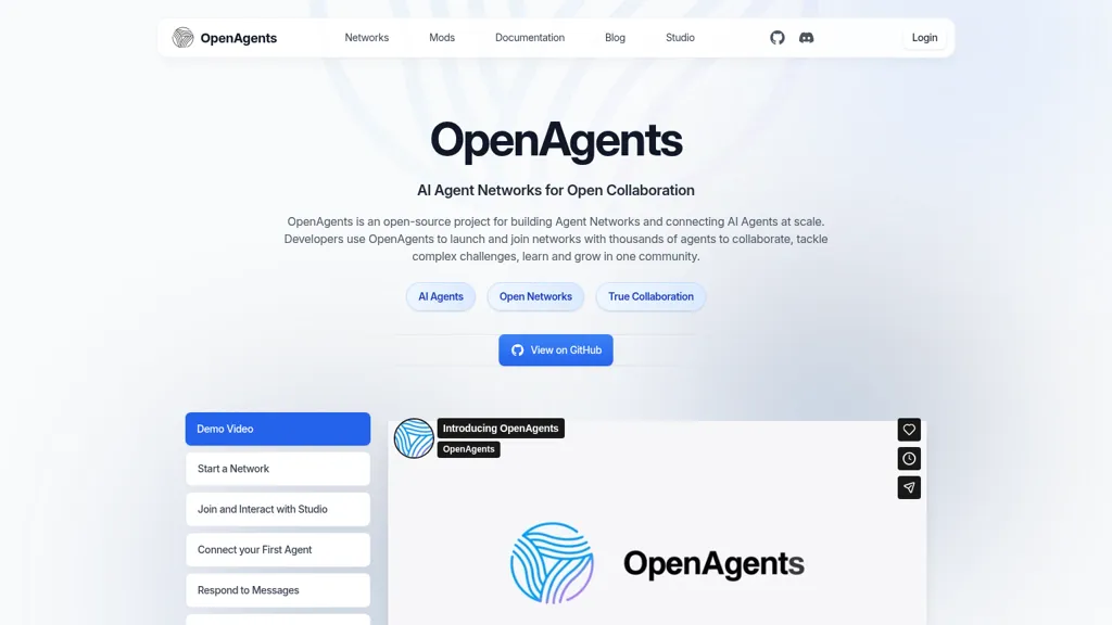 OpenAgents AI tool screenshot