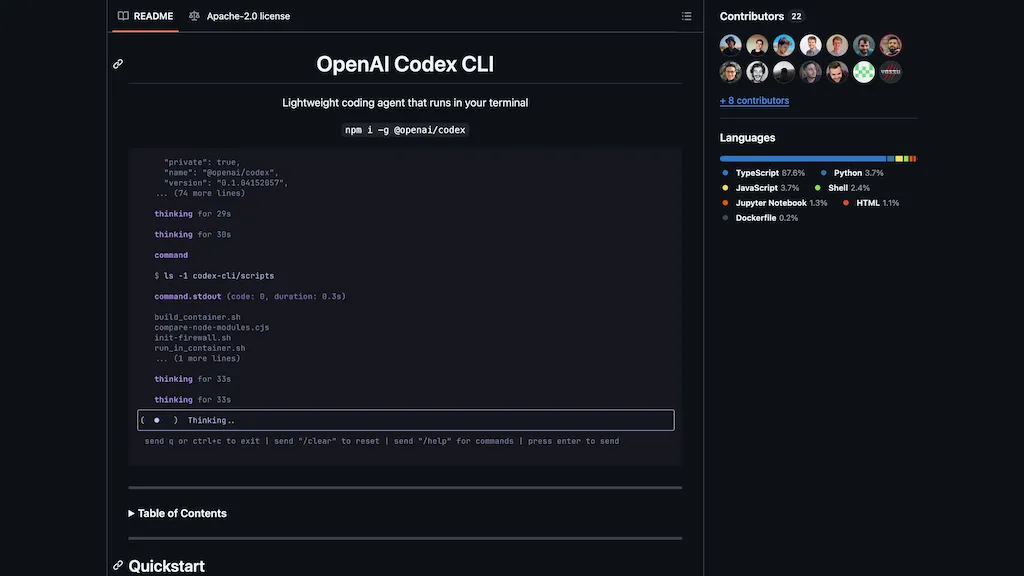OpenAI Codex CLI website