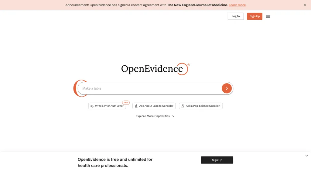 OpenEvidence AI website