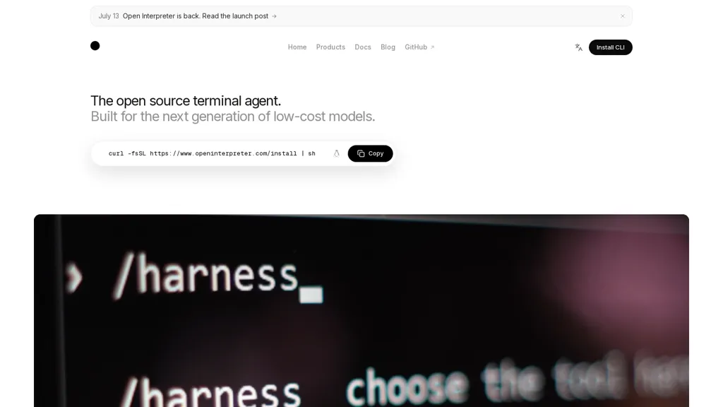 OpenInterpreter AI tool screenshot