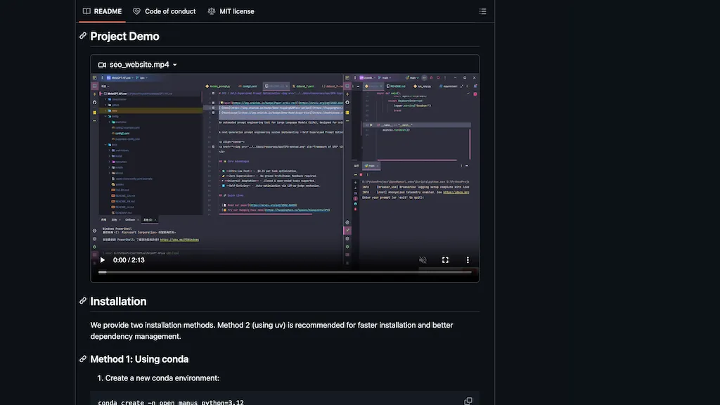 OpenManus website