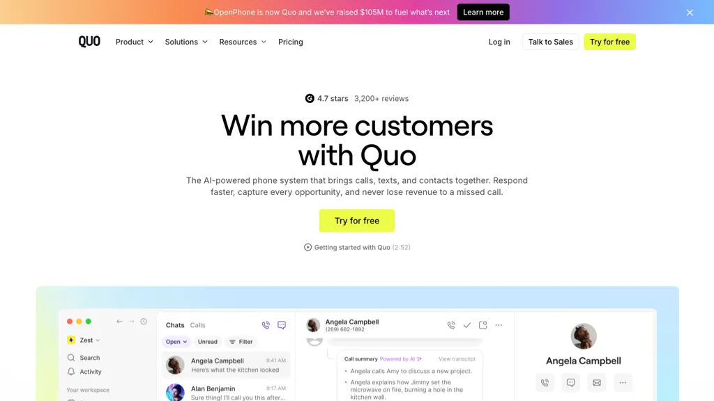 Quo AI tool screenshot