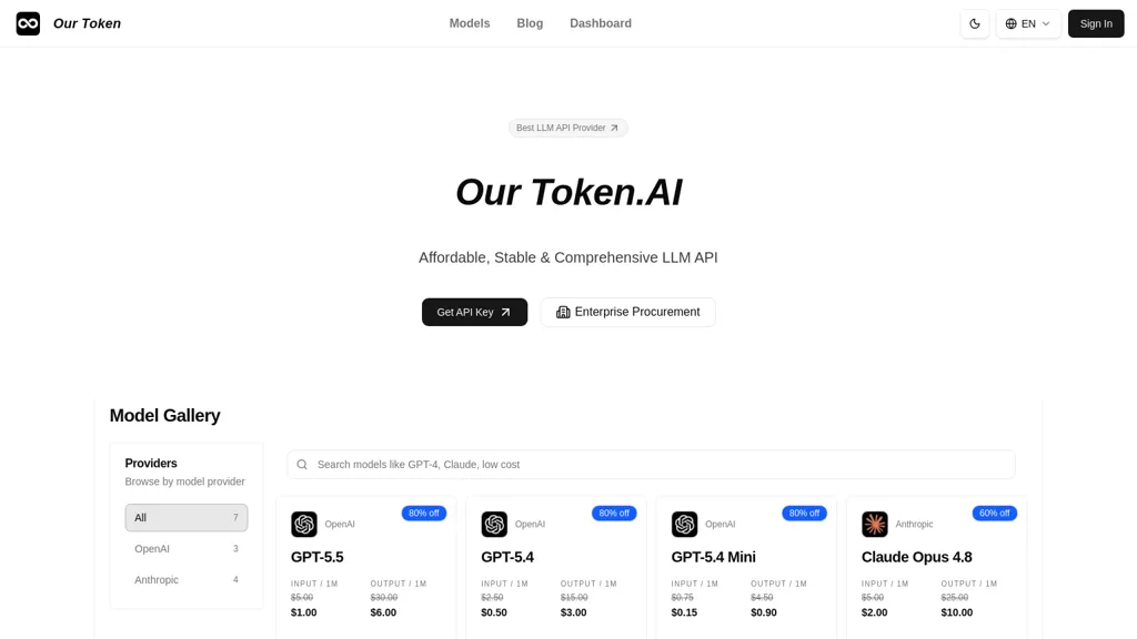 OurToken.ai AI tool screenshot