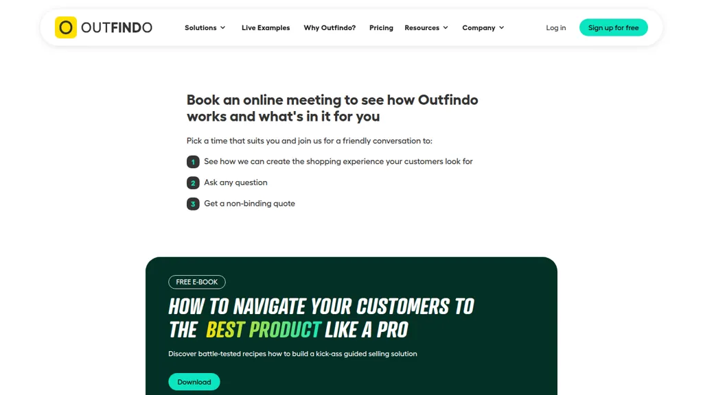 Outfindo AI tool screenshot