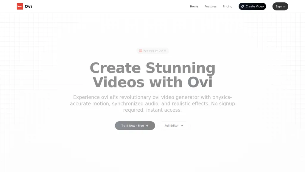 Ovi AI AI tool screenshot