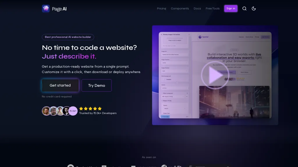 PageAI AI tool screenshot