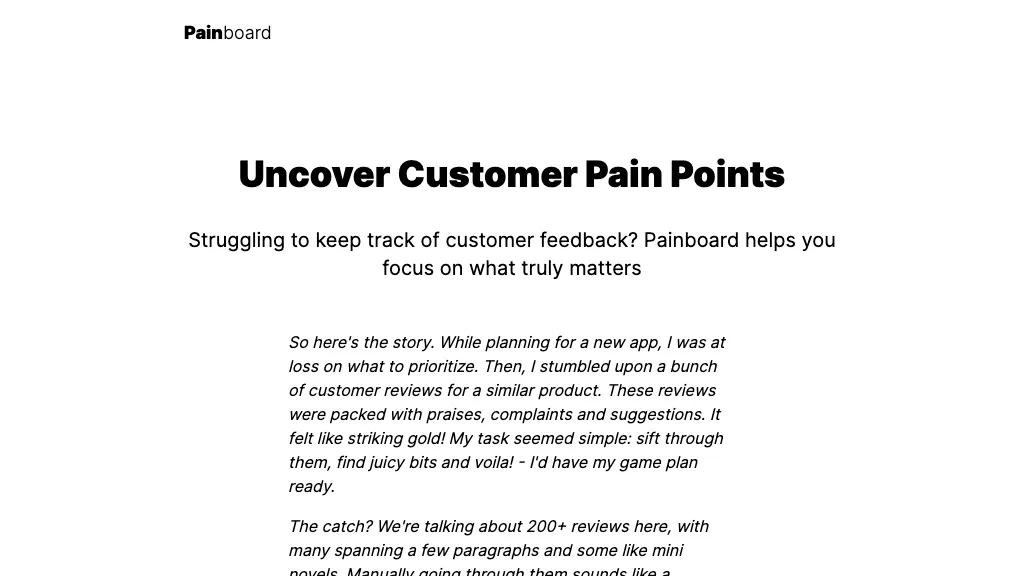 Painpoints website