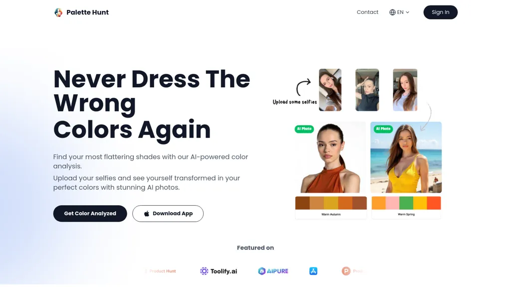 PaletteHunt website