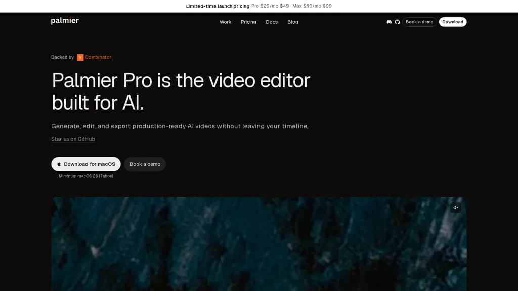Palmier Pro AI tool screenshot