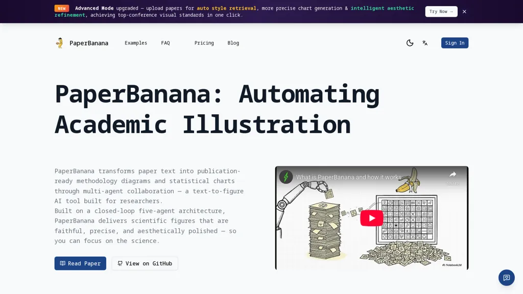 Paper Banana AI tool screenshot