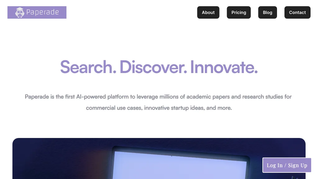 Paperade Startup Idea Generator website