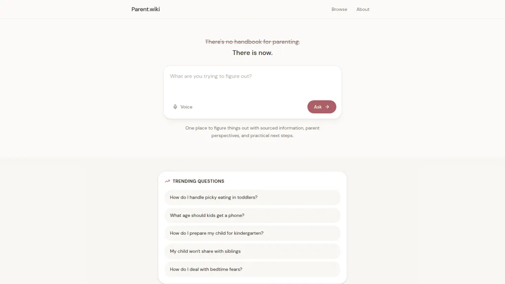 Parent.wiki AI tool screenshot