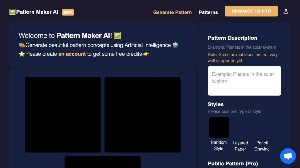 Pattern Maker AI website
