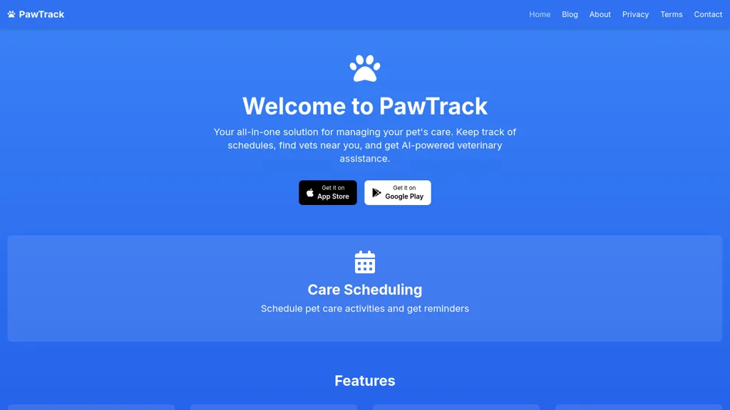 PawTrack website
