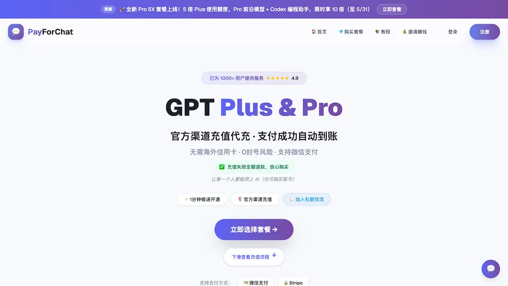 PayForChat AI tool screenshot
