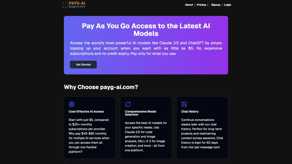 PAYG AI website