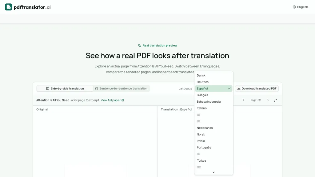 PDF Translator screenshot