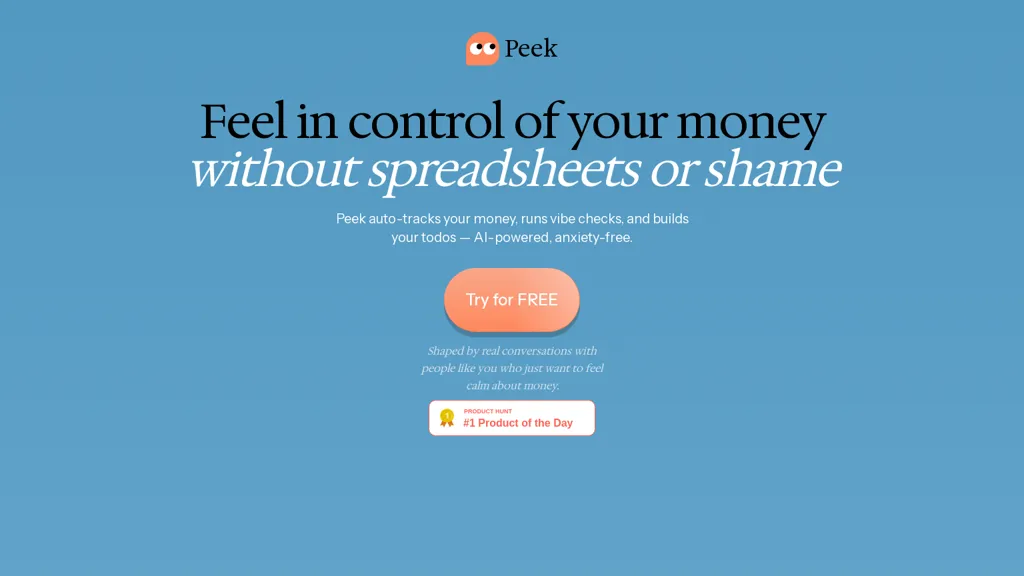 Peek.money website