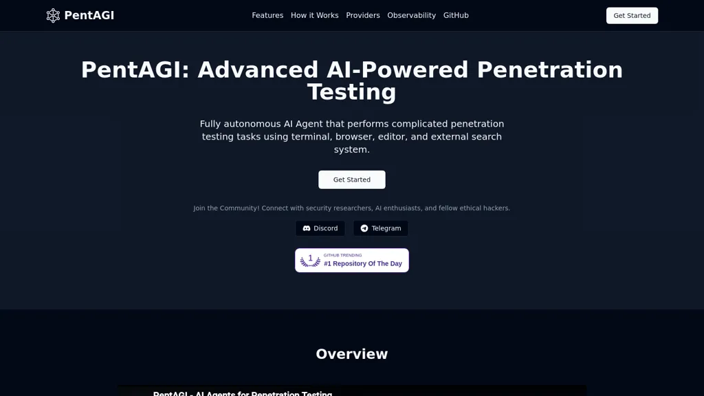 Pentagi AI tool screenshot