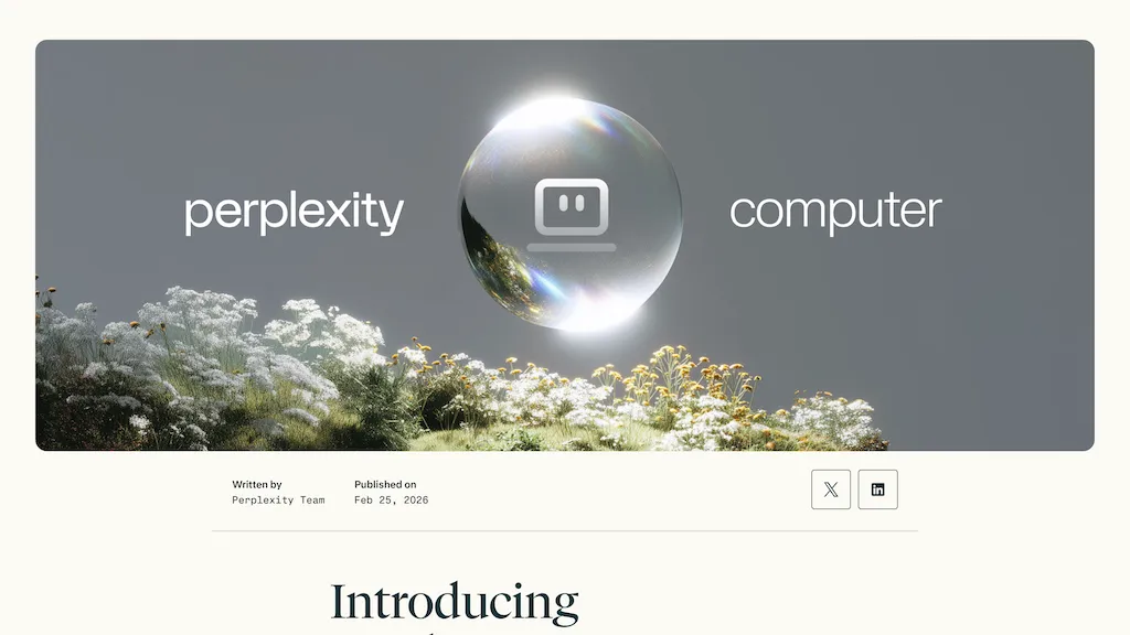 Perplexity Computer AI tool screenshot