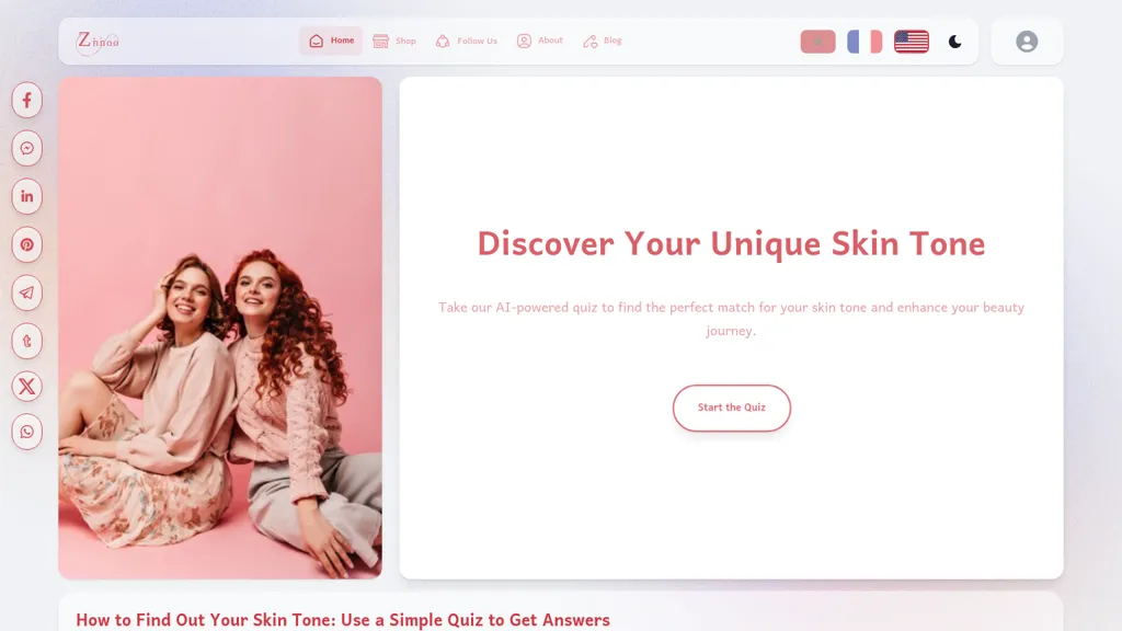 Personalized Beauty Quiz website