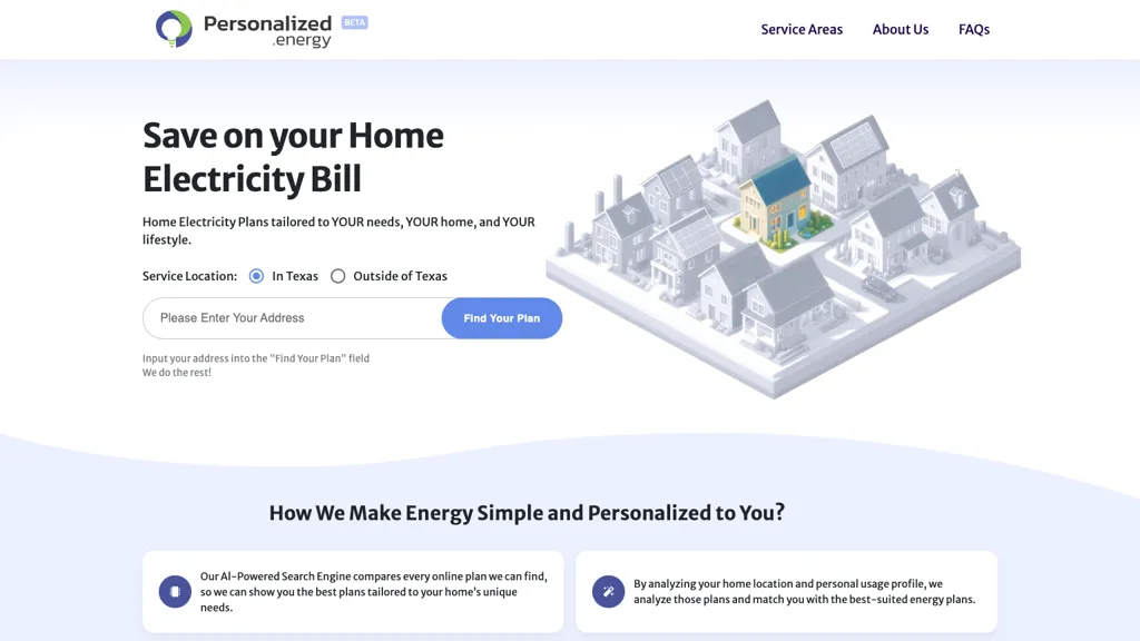 Personalized Energy website