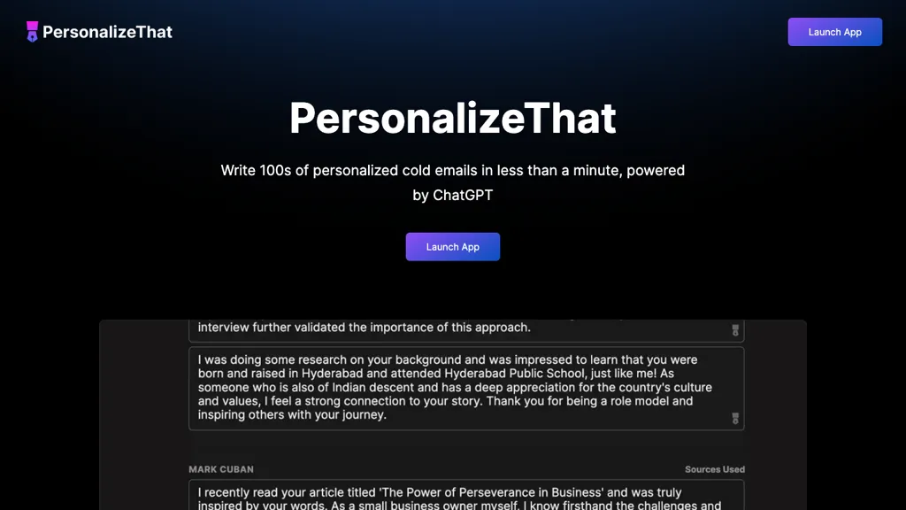 PersonalizeThat website