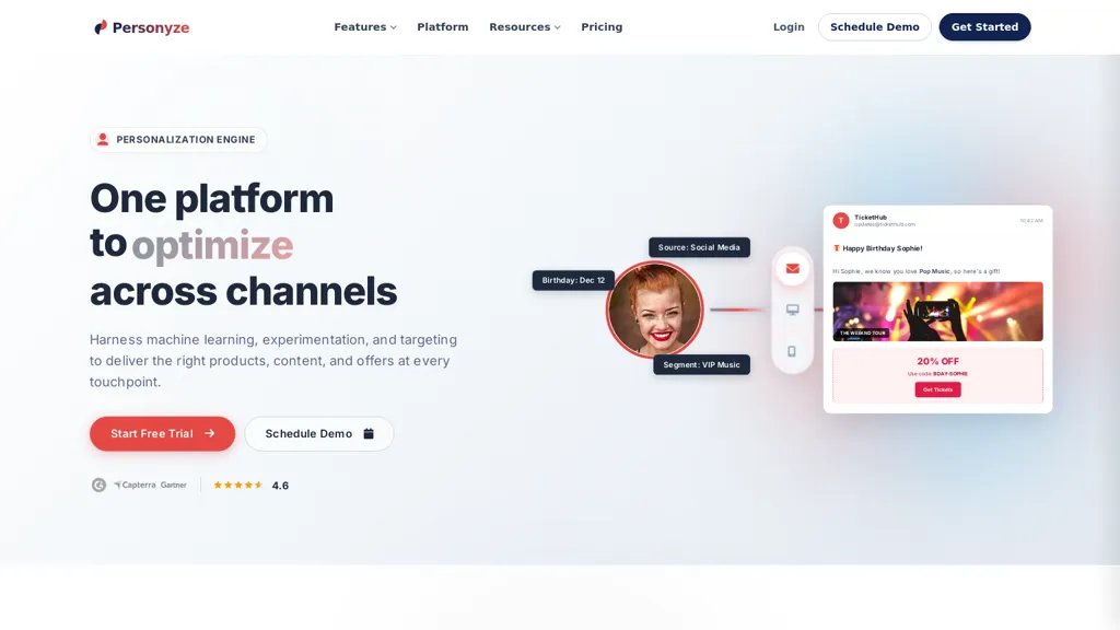 Personyze AI tool screenshot