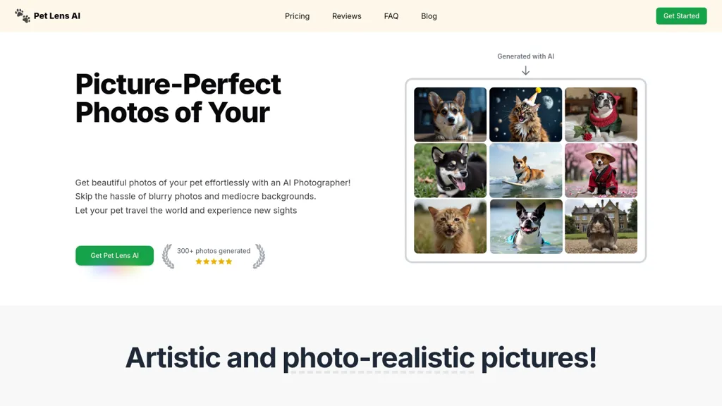 Pet Lens AI website