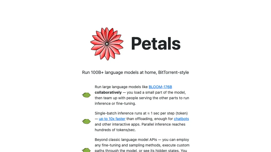 Petals website