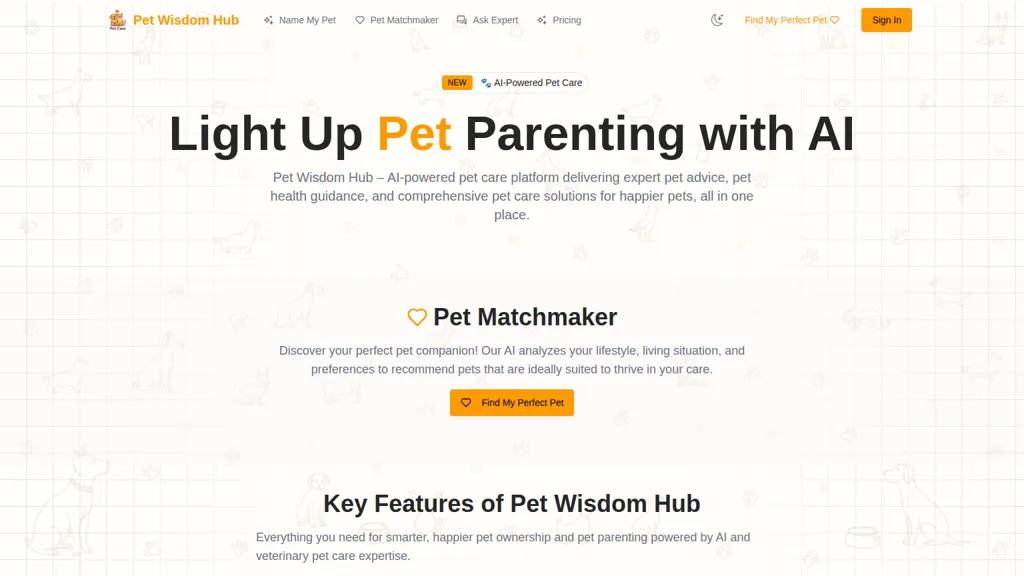 PetWisdomHub AI tool screenshot