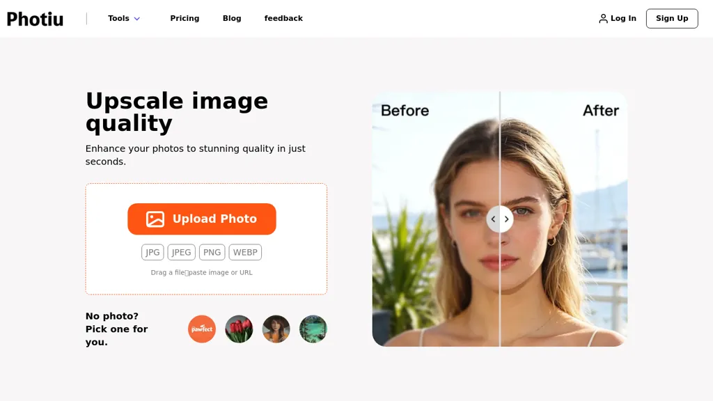 Photiu Image Upscaler AI tool screenshot