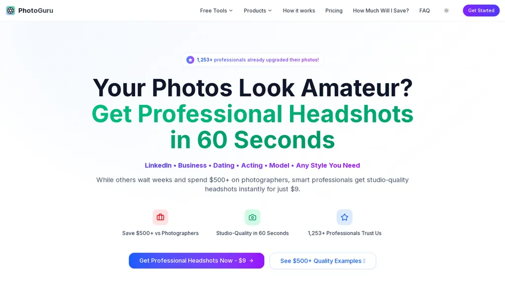 PhotoGuruAI website