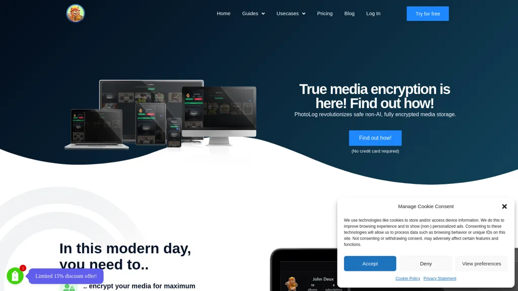 PhotoLog website