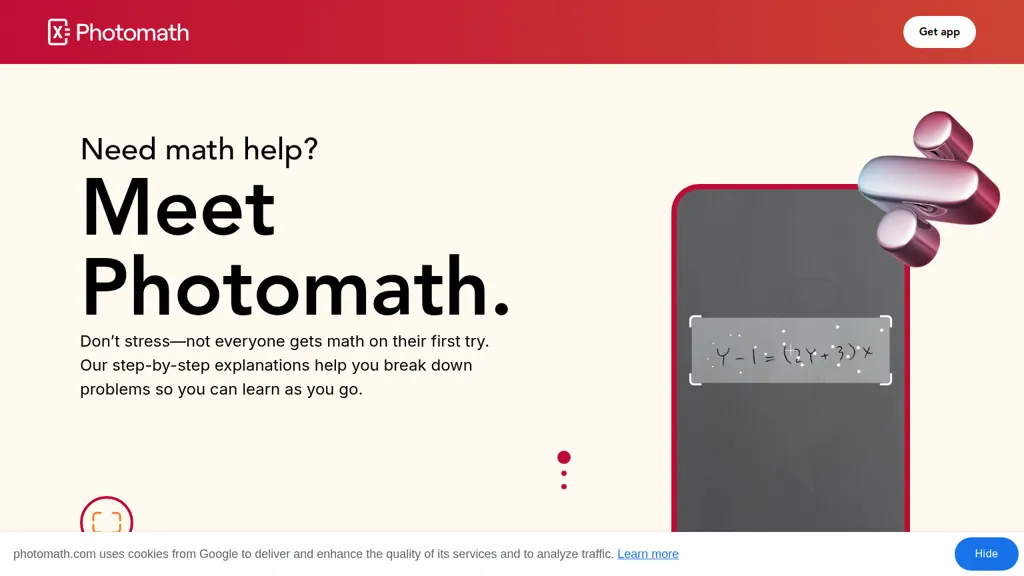 photomath.com AI tool screenshot