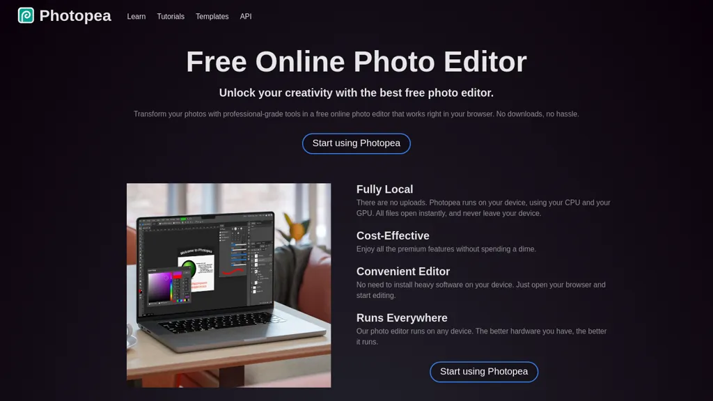 PhotoPea AI tool screenshot